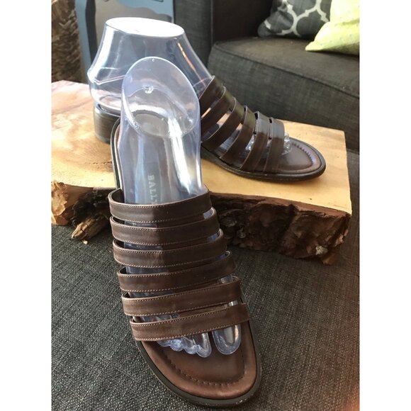 Bally Leather Women’s Sandals Size 7.5 in brown - Picture 1 of 8